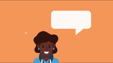 Konuşma baloncuklu afro kadın sosyal medya