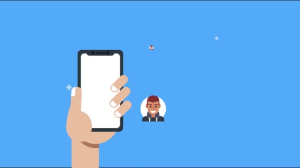 Akıllı telefon ve topluluk ile el ele — Stok video