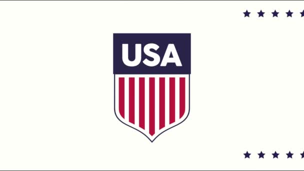 Соединённые Штаты Америки по щиту — стоковое видео