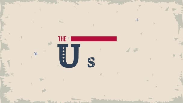 United states of america lettering animation — Stock Video