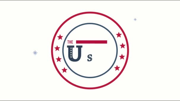 Estados unidos de animación de sellos de América — Vídeos de Stock