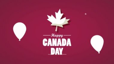 Akçaağaç yaprağı ve balonlarla dolu Kanada gününüz kutlu olsun.