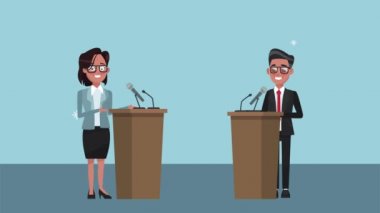 adaylar podyum karakterleriyle konuşan çiftler