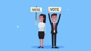 adaylar oy pankartlarını kaldırıyor