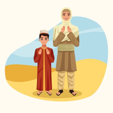 Çocuklar Müslüman çift karakterleri