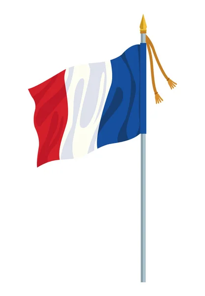 Franse vlag wapperend — Stockvector