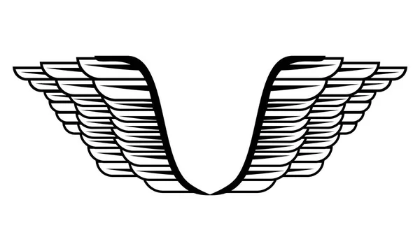 Flügel offene Silhouette — Stockvektor