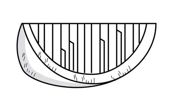 Boceto de porción de limón — Vector de stock