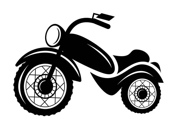 Seitensilhouette eines Motorrads — Stockvektor