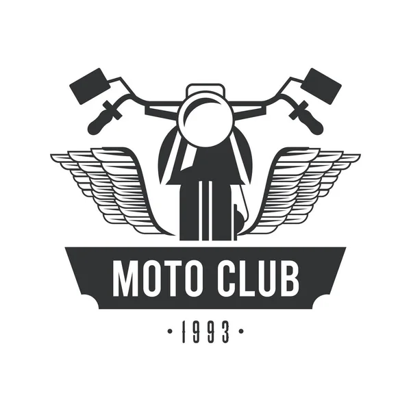 Moto avec emblème ailes — Image vectorielle
