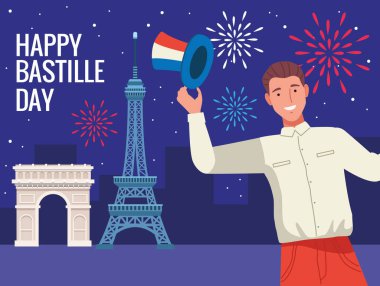 Fransız adam kutlama yapıyor.