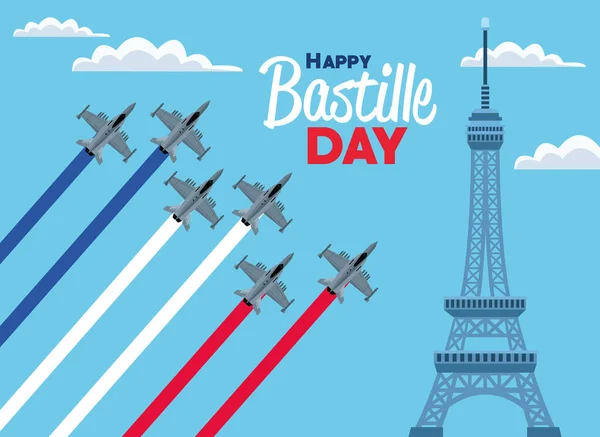 Bastille dag poster — Stockvector