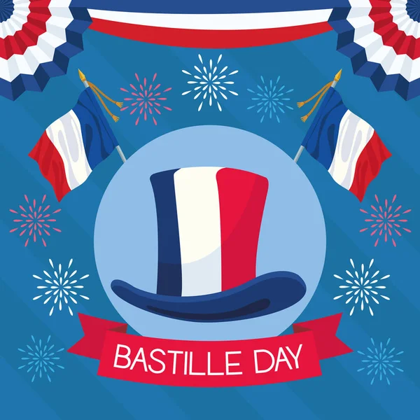 Bastille dag tophat — Stockvector