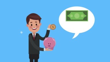 Domuzcuk ve parayla zarif bir işadamı.