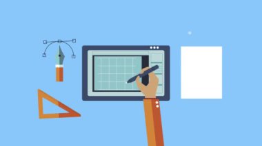 el tasarımcısının çalıştığı yaratıcı süreç canlandırması