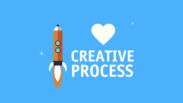 Kreativer Prozess Schriftzug mit Bleistift Start-up — Stockvideo
