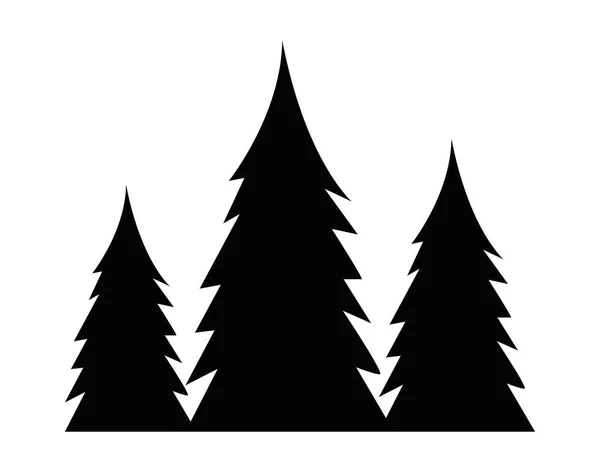 Silueta de bosque de pinos — Vector de stock