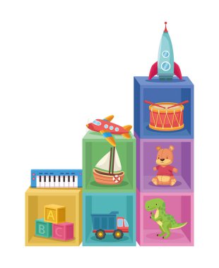 Tahta küplerdeki oyuncaklar