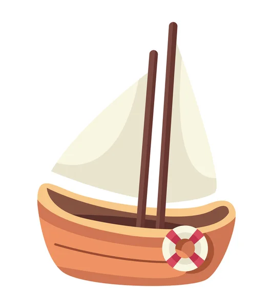 Juguete de barco de vela — Vector de stock