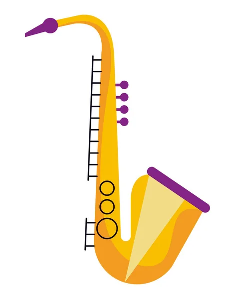 Instrumento musical de saxofón — Vector de stock