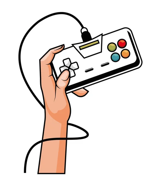 Hand with retro control — Stock Vector