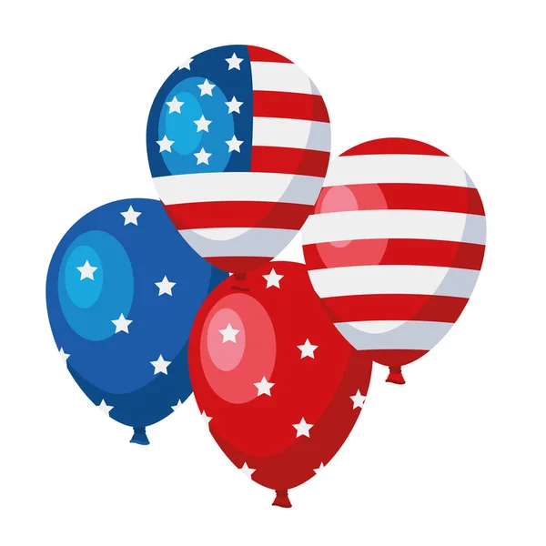 Usa flag in balloons helium — Stock Vector