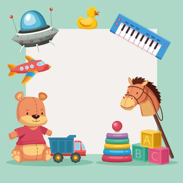 Ramka dla dzieci zabawki — Wektor stockowy