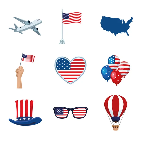 9 ABD kutlama simgesi — Stok Vektör