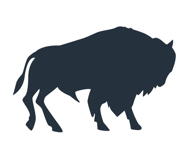 Wildebeest silueta salvaje — Vector de stock