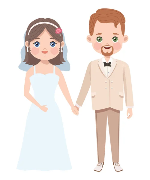 Jeune couple de mariage — Image vectorielle