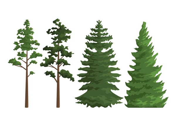 Impostare alberi natura — Vettoriale Stock