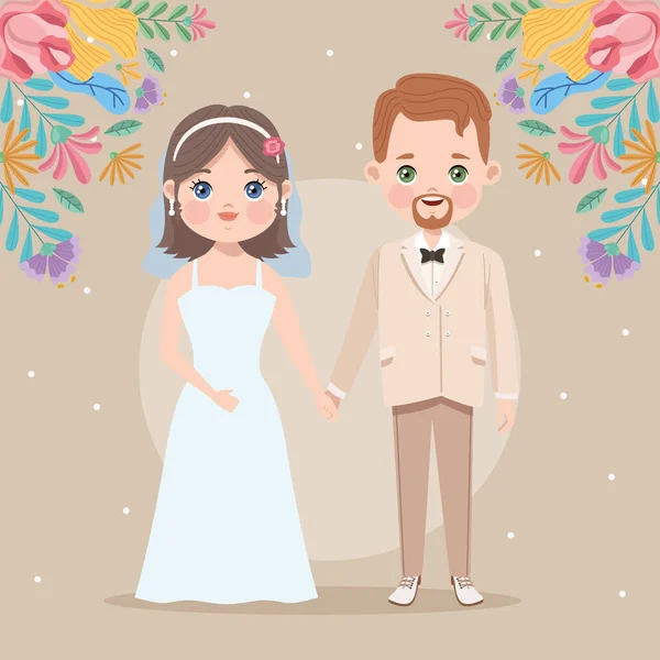Hochzeitspaar verheiratet — Stockvektor