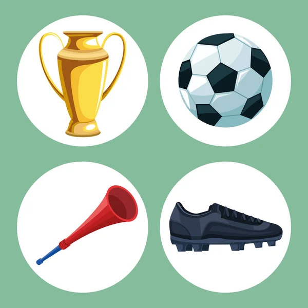 Четыре иконы футбола — стоковый вектор