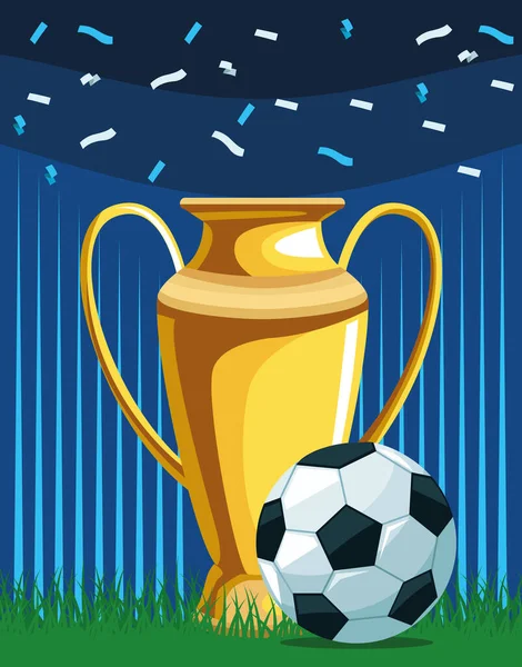 Soccer championship cup — Stock Vector