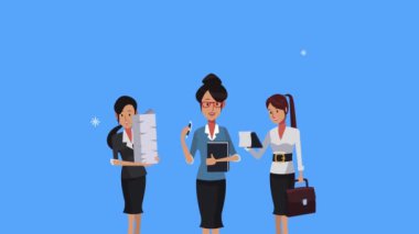 Zarif iş kadını işçiler karakterler animasyon