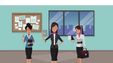 İşyerindeki zarif iş kadını karakterleri