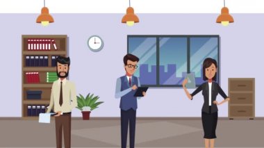 Zarif iş insanları işçi karakterleri