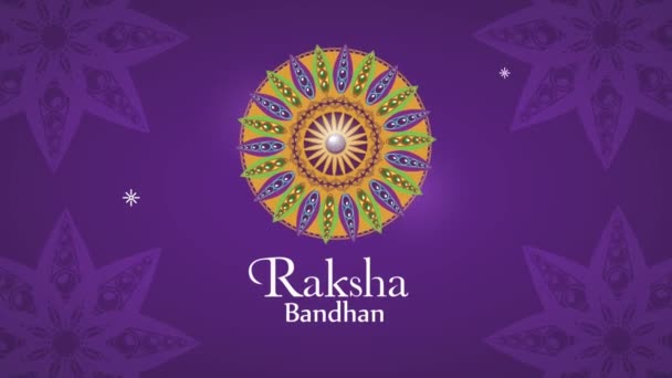 Raksha bandhan celebrazione lettering con mandala — Video Stock