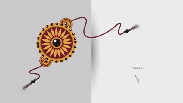 Raksha bandhan celebración letras con pulsera — Vídeos de Stock