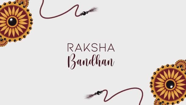 Raksha bandhan celebrazione lettering con cornice braccialetti — Video Stock