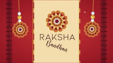 Raksha Bandhan kutlama mektupları ve çiçek süsleme posteri.