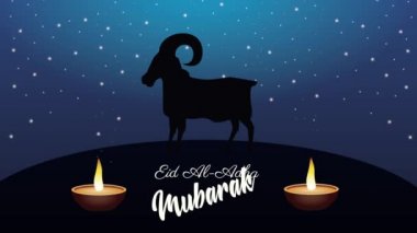 Mübarek bayramı, keçi ve mumlarla süslenmiş mektuplar.