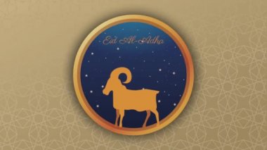 Mübarek bayramında altın keçi harfleri.