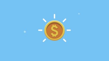 Altın sikke para dolar animasyonu