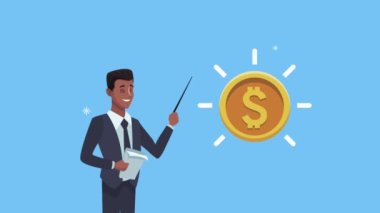 Parası olan zarif afro iş adamı.