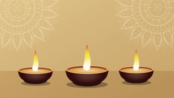 Eid mubarak viering animatie met kaarsen — Stockvideo