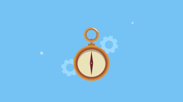 Kronometer timer med kugghjul animation — Stockvideo