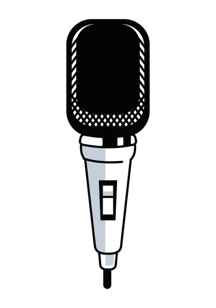 Karaoké monochrome mic — Image vectorielle