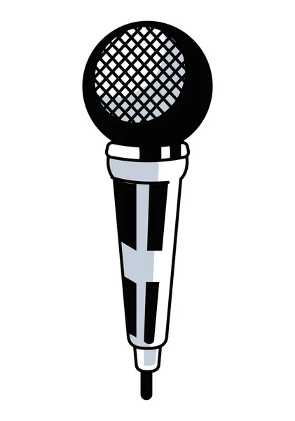 Karaoke micrófono gris — Vector de stock