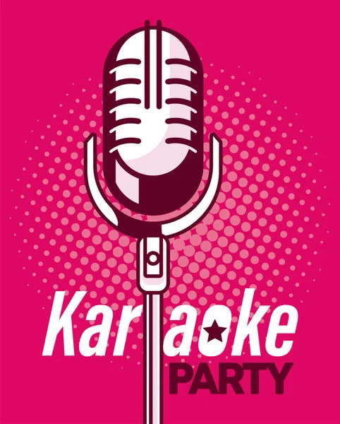 Karaoke mikro růžový plakát — Stockový vektor